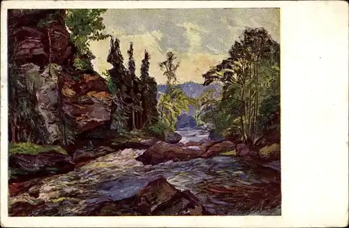 Künstler Ak Cihac, Klášterec nad Orlicí Klösterle Region Pardubice, Zemska Brana