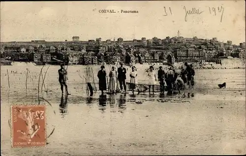 Ak Onival Ault Somme, Panorama, Strand