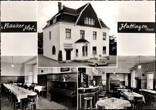 Ak Hattingen an der Ruhr, Gaststätte Baaker Hof, Rauendahlstraße 8, Innenansicht, Klavier
