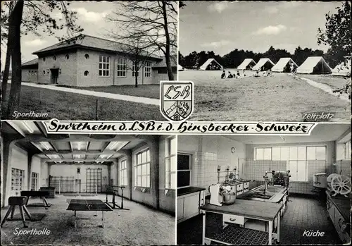 Ak Hinsbeck Nettetal am Niederrhein, Sportheim d. LSB, Zeltplatz, Sporthalle, Küche