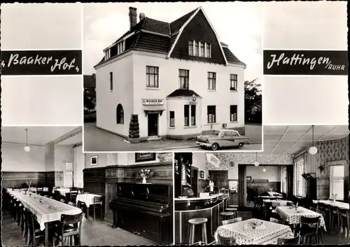 Ak Hattingen an der Ruhr, Gaststätte Baaker Hof, Rauendahlstraße 8, Innenansicht, Klavier