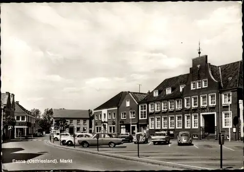 Ak Esens in Ostfriesland, Markt, Autos