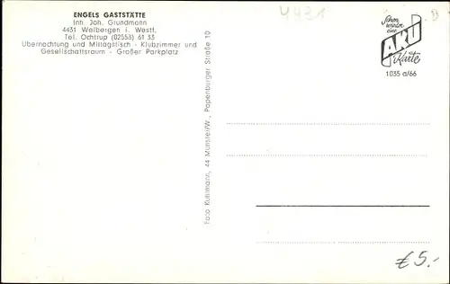 Ak Welbergen Ochtrup im Münsterland, Engels Gaststätte