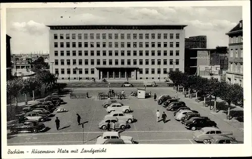 Ak Bochum im Ruhrgebiet, Husemannplatz, Landgericht, Parkplatz