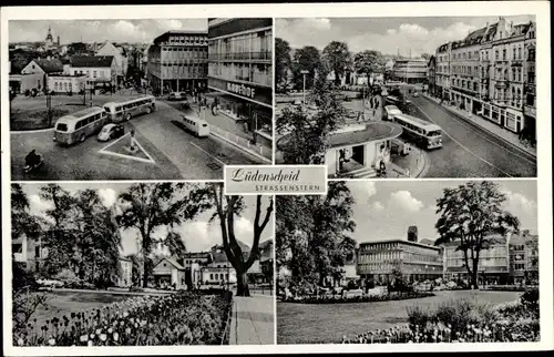 Ak Lüdenscheid Westfalen, Straßenstern, Reisebusse