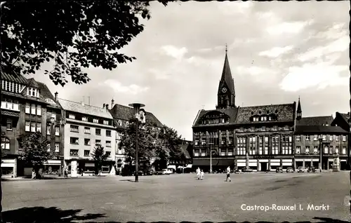 Ak Castrop Rauxel im Ruhrgebiet, Markt