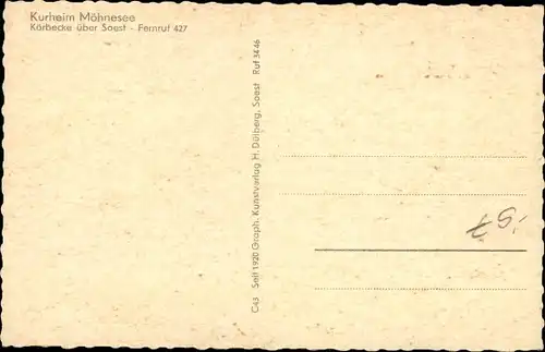 Ak Körbecke Möhnesee in Nordrhein Westfalen, Kurheim Möhnesee