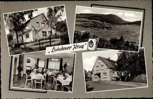 Ak Luhden im Schaumburger Land, Luhdener Krug, Inh. M. Schneidewind, Panorama