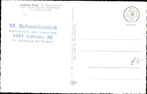 Ak Luhden im Schaumburger Land, Luhdener Krug, Inh. M. Schneidewind, Panorama