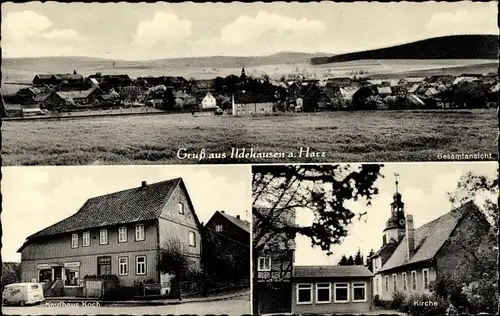 Ak Ildehausen Seesen am Harz, Gesamtansicht, Kirche, Kaufhaus Koch