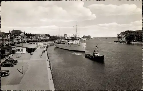 Ak Ostseebad Travemünde Lübeck, Hafen, Dania, Schiff, Schlepper