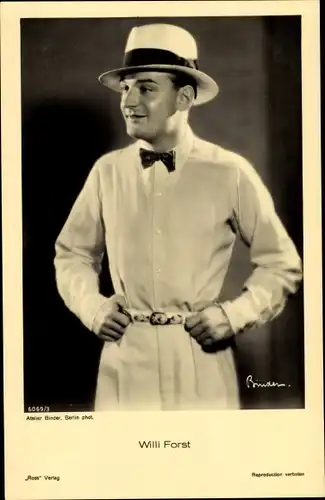 Ak Schauspieler Willi Forst, Portrait, Ross Verlag 6069 3