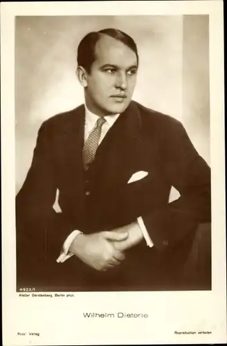 Ak Schauspieler Wilhelm Dieterle, Portrait, Ross Verlag