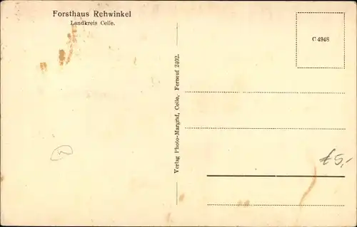 Ak Celle in Niedersachsen, Forsthaus Rehwinkel, Waldpartie