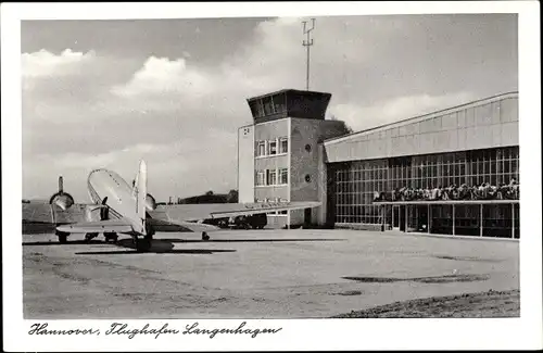 Ak Hannover in Niedersachsen, Flughafen Langenhagen, Flugzeug