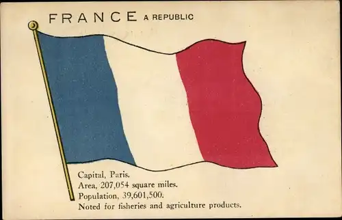 Ak France, Republic, Flag, Frankreich, Fahne