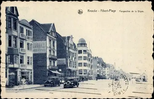 Ak Knokke Heist Heyst Knocke sur Mer Westflandern, Albert Plage, Perspective de la Digue