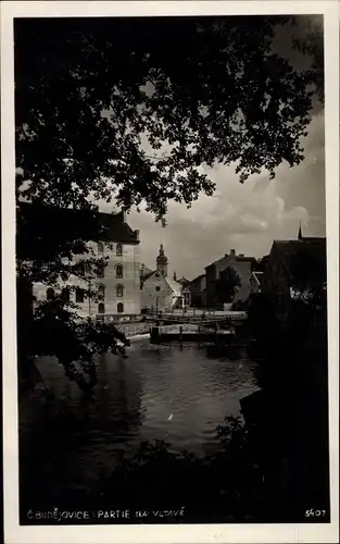 Foto Ak České Budějovice Budweis Südböhmen, Wasserpartie