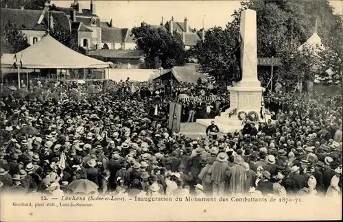 Ak Louhans Saône-et-Loire, Inauguration du Monument des Combattants de 1870-71