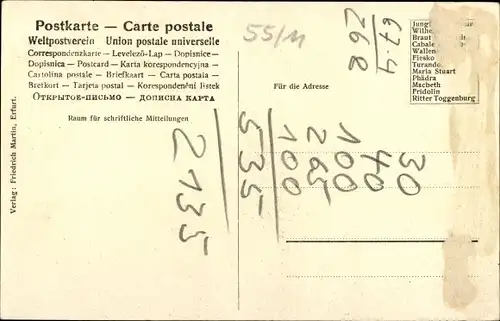 Künstler Ak Schriftsteller Friedrich von Schiller, Schillerfeier Erfurt 1905