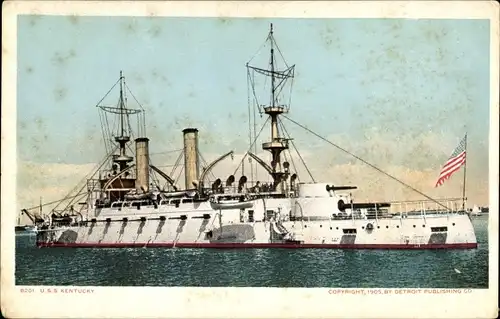 Ak US Amerikanisches Kriegsschiff, USS Kentucky