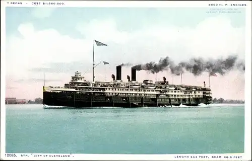 Ak Dampfer City of Cleveland