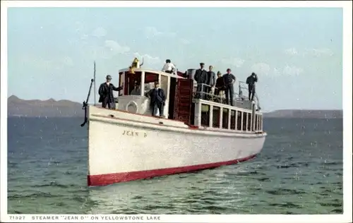 Ak Wyoming USA, Dampfer Jean D, Yellowstone Lake