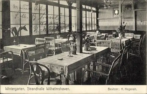 Ak Wilhelmshaven an der Nordsee, Wintergarten, Strandhalle