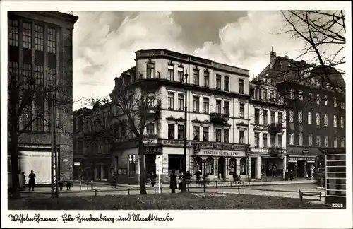 Ak Wilhelmshaven in Niedersachsen, Ecke Hindenburg und Marktstraße, Flackes Restaurant