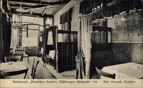 Ak Rüstringen Wilhelmshaven, Restaurant Deutscher Kaiser, Gökerstraße 116