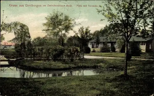 Ak Dreibergen Bad Zwischenahn in Oldenburg, Park, Veranda, Zwischenahner Meer