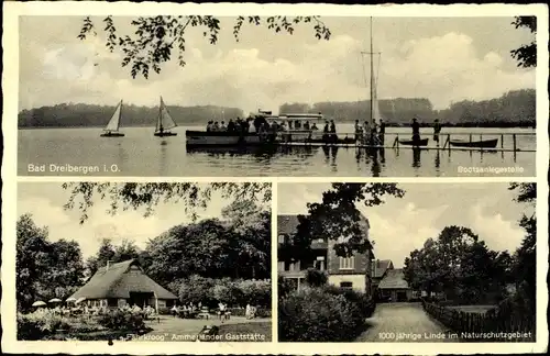 Ak Dreibergen Bad Zwischenahn in Oldenburg, Bootsanlegestelle, Ammerländer Gaststätte