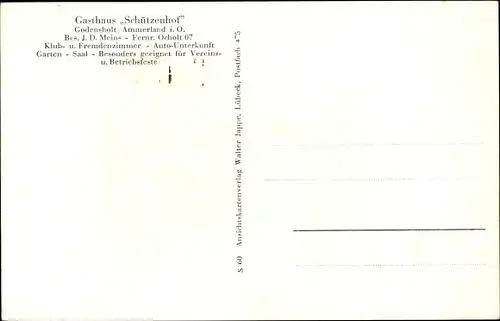 Ak Godensholt Apen in Oldenburg, Gasthaus Schützenhof, Drakamp, Garten