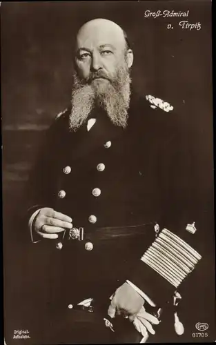 Ak Großadmiral Alfred von Tirpitz, Kaiserliche Marine, Portrait