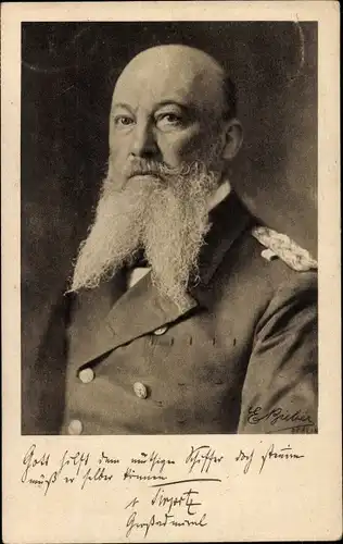 Künstler Ak Bieber, E., Alfred von Tirpitz, Großadmiral, Portrait, Zitat