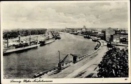 Ak Gdańsk Danzig, Hafen Neufahrwasser