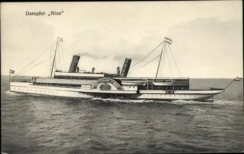 Ak Dampfer Nixe, Fahrgastschiff, Auch bekannt als Schleppdampfer Biene, Nach der Wende ein Bordell