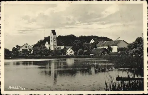 Ak Wessling Weßling Oberbayern, See, Wohnhäuser