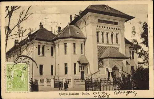 Ak Craiova Krajowa Rumänien, Madona Dudu-Schule