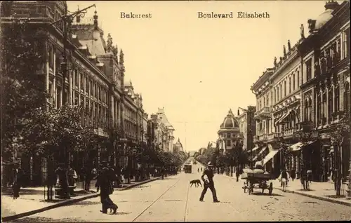 Ak București Bukarest Rumänien, Boulevard Elisabeth