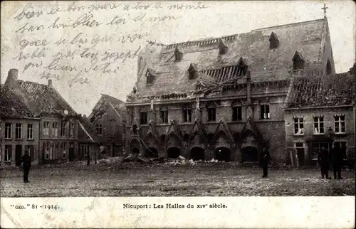 Ak Nieuport Nieuport Westflandern, Les Halles du XIV. Jahrhundert