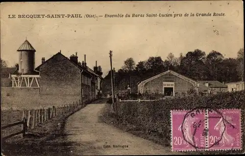 Ak Le Becquet Saint Paul Oise, Ensemble Haras Saint Lucien, aufgenommen von der Grande Route