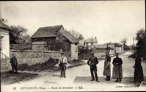 Ak Hétomesnil Oise, Route de Crevecoeur