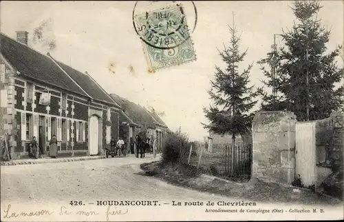 Ak Houdancourt Oise, Route de Chevrières