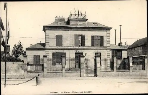 Ak Gouvieux Oise, Rathaus, Schule für Jungen