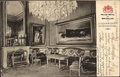 Ak Laeken Brüssel Brüssel, Königspalast, Empfangsraum