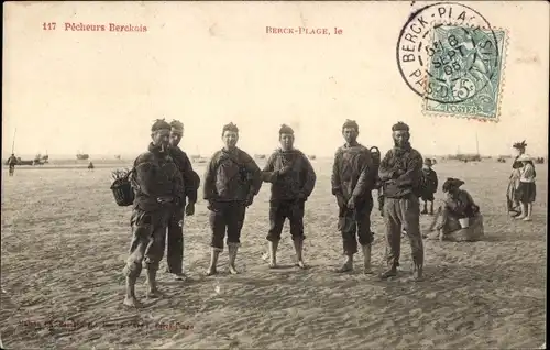 Ak Berck Beach Pas de Calais, Berckois Fischer