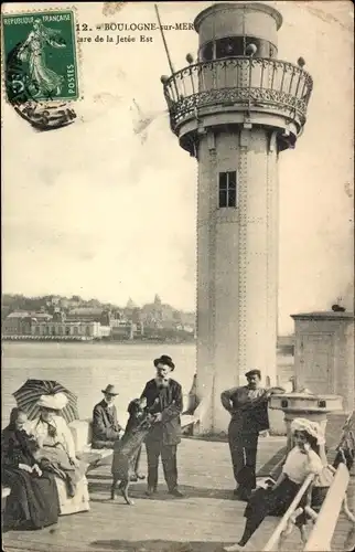 Ak Boulogne sur Mer Pas de Calais, Leuchtturm East Jetty