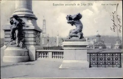 Ak Liège Lüttich Wallonien, Ausstellung 1905, Pont de Fragnee