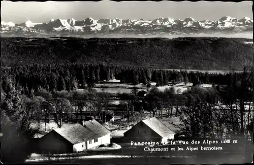 Ak Neuenburg Kanton Neuenburg, Chaumont, Panorama, Alpen